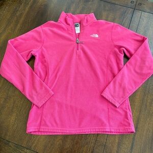 The North Face Girls XL Pink Pullover Quarter Zip LS MicroVelour Soft Outdoor